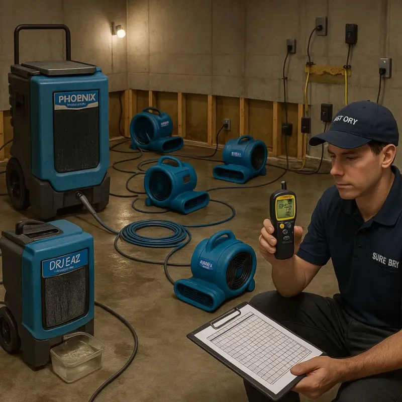 Structural Drying and Dehumidification process in Highwood, IL